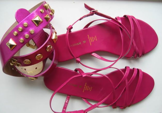 pink sandals h&amp;m
