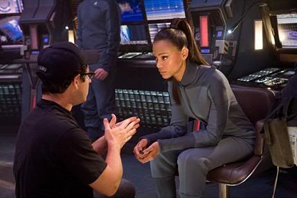 Abrams directs Zoe Saldana.