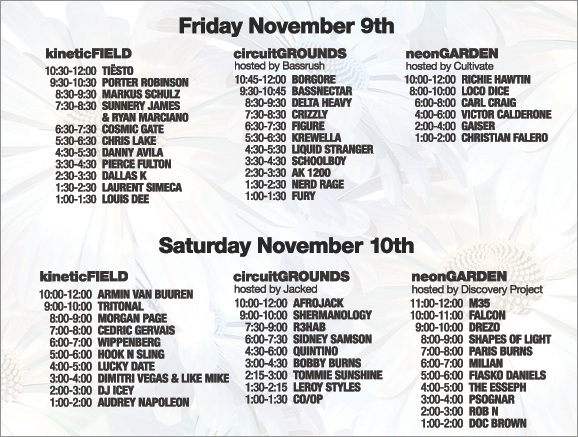 edc orlando dj times
