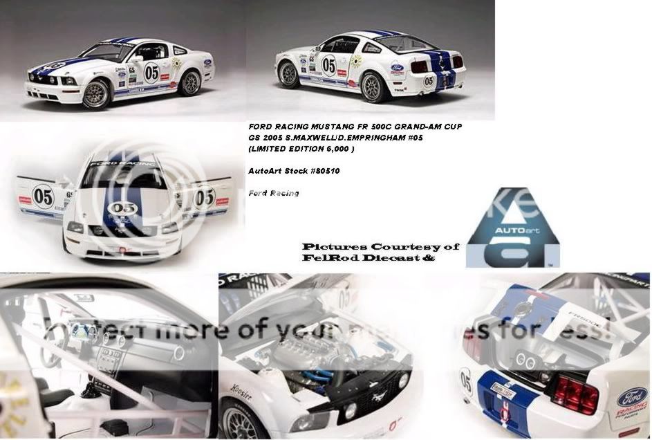 18 Autoart 2005 Mustang Grand Am White Ford Racing Fr 500C
