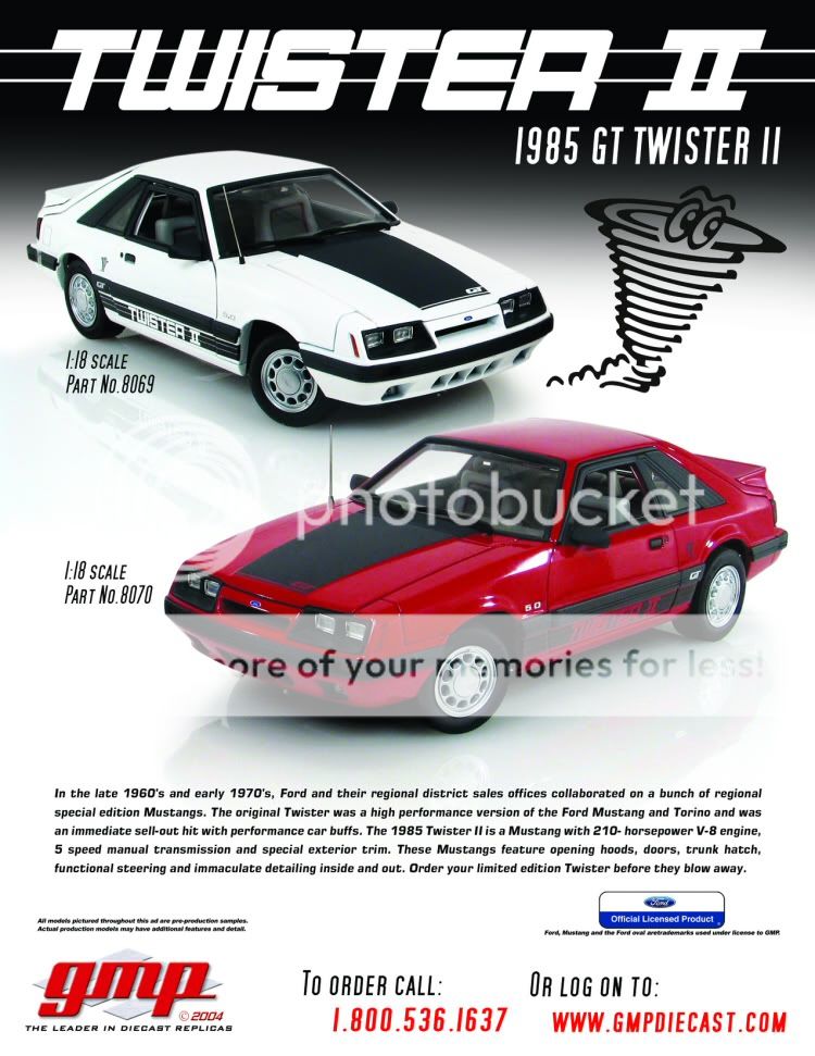 18 GMP Ford 1985 Mustang GT Twister RED Sample Car  