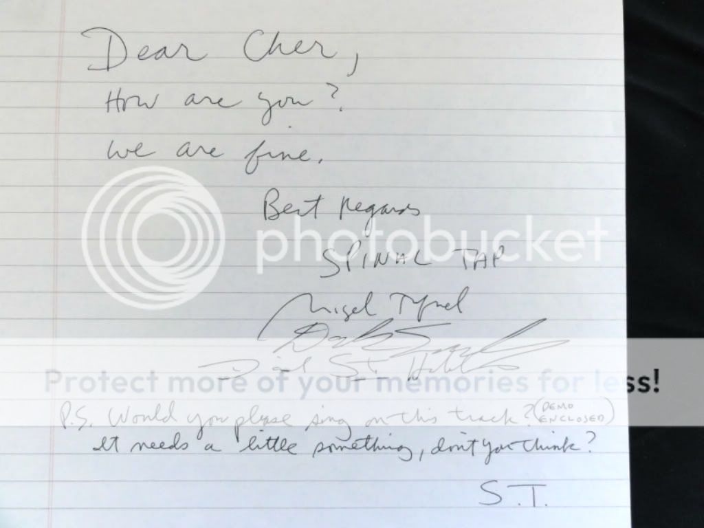 CHERS SIGNED LETTER FROM SPINAL TAP NIGEL TUFNEL, DEREK SMALL, DAVID 